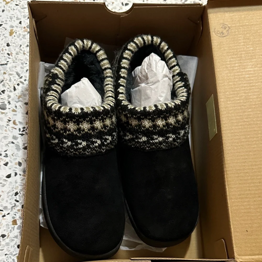 NIB ClarkS Black and Gray Slip-Ons Indoor/Outdoor Slipper size 11 - Picture 6 of 6